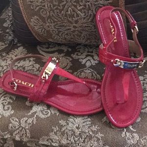 Red Coach sandals